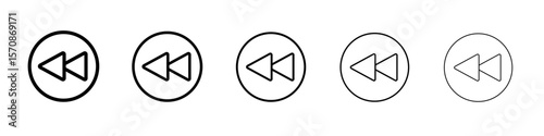Free Download Rewind Previous Back arrow icon outline simple illustration isolated - GFXLoad