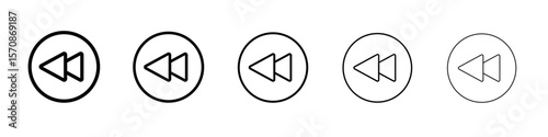 Free Download Rewind Previous Back arrow icon outline simple illustration isolated - GFXLoad