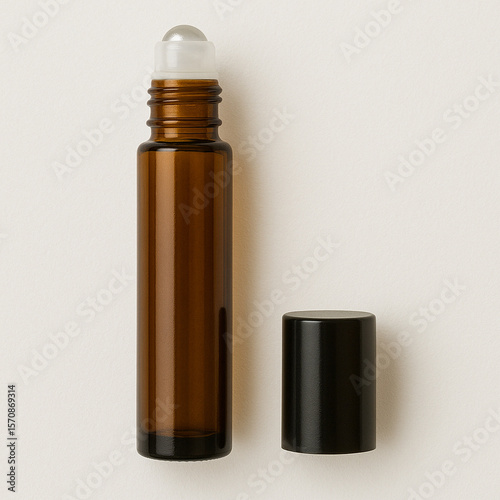 Essential Oil Roller Bottle Isolated on White Background