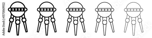 Satellite apparatus icon outline simple illustration isolated
