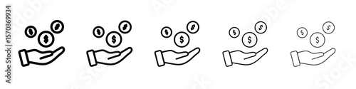 Save money icon set. outline simple illustration isolated