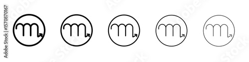 Scorpio zodiac sign icon outline simple illustration isolated