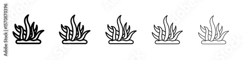 Seaweed icon outline simple illustration isolated