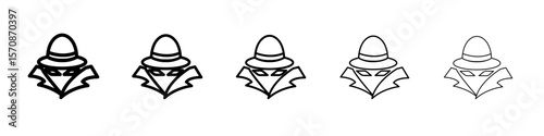 Secret agent icon outline simple illustration isolated
