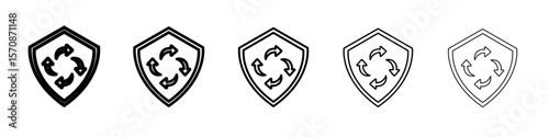 Shield with arrow icon outline simple illustration isolated