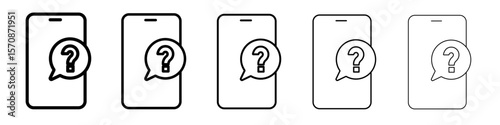 Smartphone Help and Support icon outline simple illustration isolated