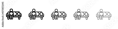 Social distancing sitting icon outline simple illustration isolated