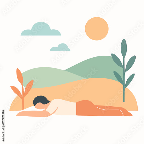 Peaceful Moment Relaxing Outdoors In Nature