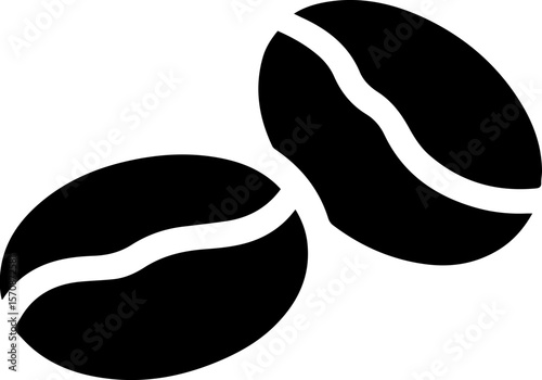 Coffee Beans Icon Simple Black Silhouette