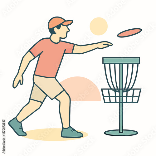 Man Playing Disc Golf Outdoors