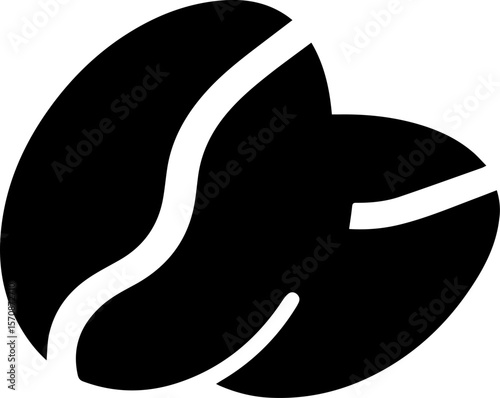 Coffee Beans Icon Simple Black Silhouette