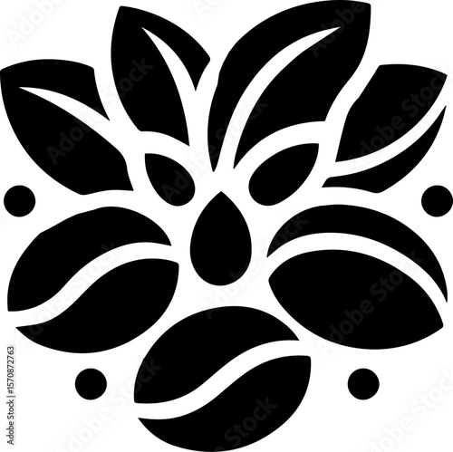 Coffee Beans Icon Simple Black Silhouette