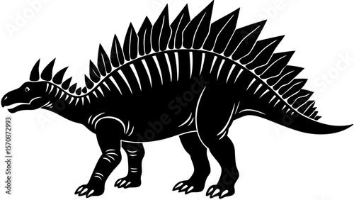 Stegosaurus Dinosaur Clipart Silhouette – Prehistoric Herbivore Vector Graphic