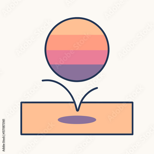 Retro Gradient Ball Bouncing With Shadow