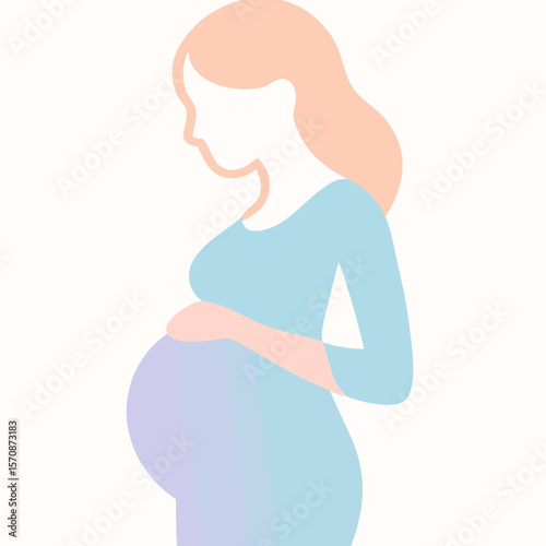 Pregnant Woman Gently Holding Her Belly