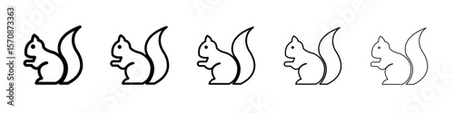 squirrel icon outline simple illustration isolated