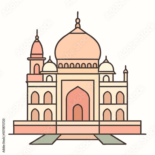 Iconic Taj Mahal Landmark In Agra India