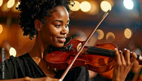 Wallpaper Mural a graceful female violinist passionately playing a beautiful instrument Torontodigital.ca