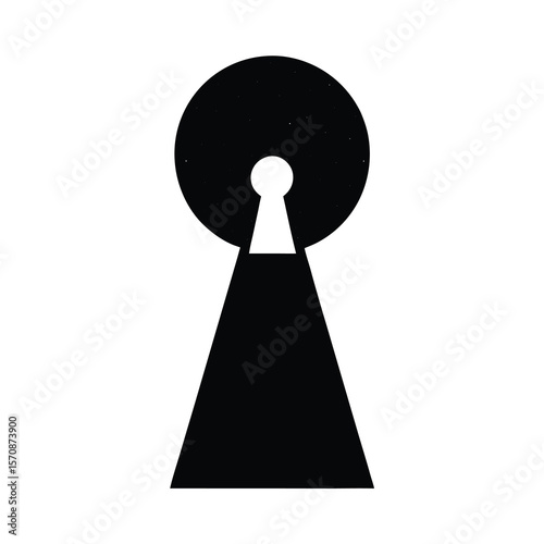 black and white keyhole