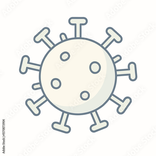 Simple Coronavirus Icon With Spike Proteins
