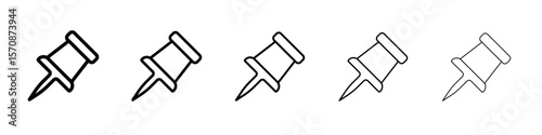 sticky pin icon outline simple illustration isolated