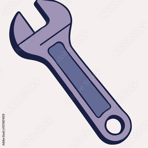Hand Drawn Spanner Tool Isolated On Light Background