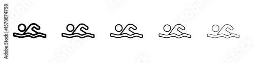 Swimming icon outline simple illustration isolated