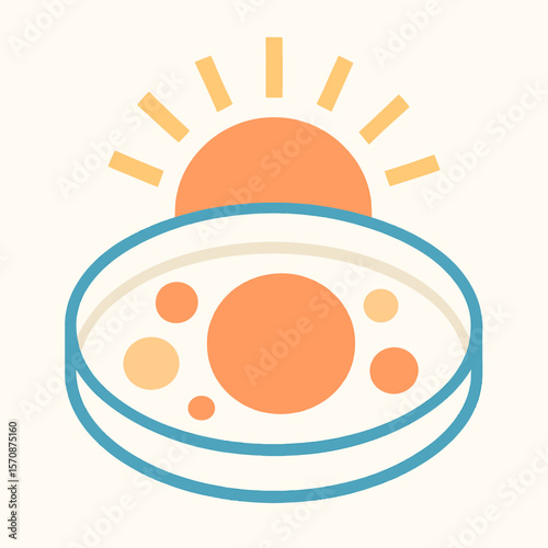 Sunrise Over Petri Dish With Microbes