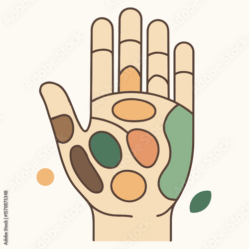 Colorful Abstract Hand With Geometric Shapes