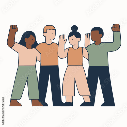 Diverse Team United For Social Change