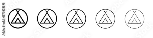 Teepee icon outline simple illustration isolated