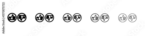 Thumb up and thumb down icon outline simple illustration isolated