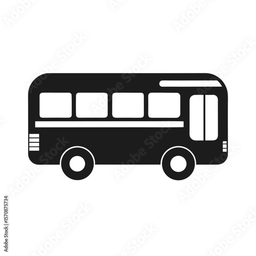 Urban city bus in line art style for clean transportation vector and transit design