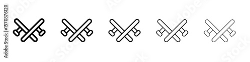 tonfa icon outline simple illustration isolated