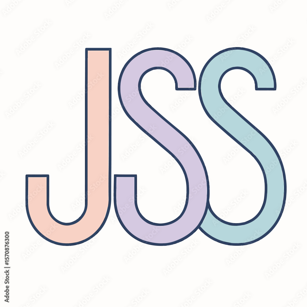 Minimal Pastel Jss Monogram Overlapping Letters Minimal Pastel Jss Monogram Overlapping Letters