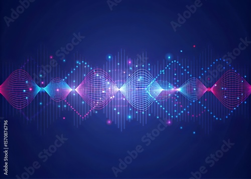 Colorful Audio Waveform Spectrum Visualization – Sound Equalizer Abstract Background