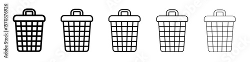 Trash Can Icon outline simple illustration isolated