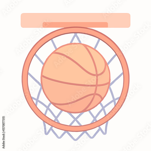 Basketball Swishing Through Hoop From Above