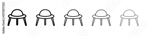 ufo flying icon outline simple illustration isolated