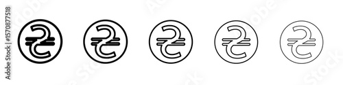 Ukrainian hryvnia icon outline simple illustration isolated