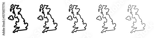 United Kingdom map icon outline simple illustration isolated