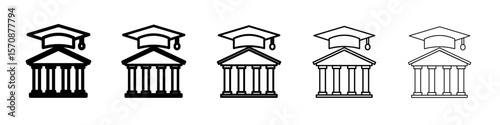 University, college degree icon outline simple illustration isolated
