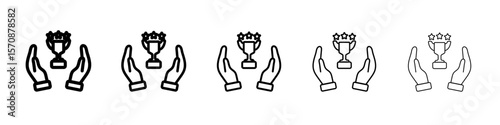 Victory icon outline simple illustration isolated