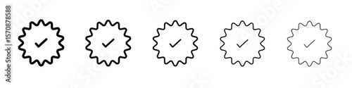 Verified icon outline simple illustration isolated