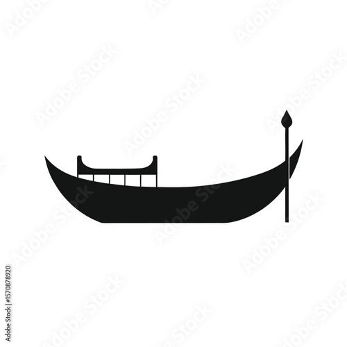 Minimalist gondola vector for romantic boat trip and cultural sightseeing experiences