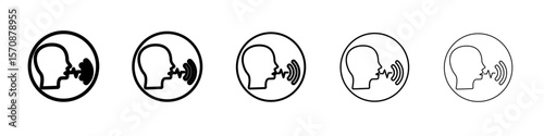 Voice recognition icon outline simple illustration isolated