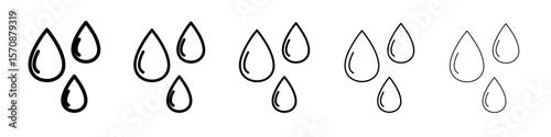 Water Drop Icon outline simple illustration isolated