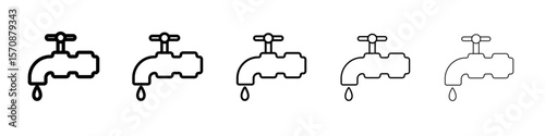 Water tap icon outline simple illustration isolated