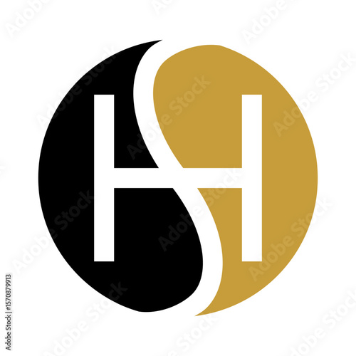 Alphabet letter sh, hs  monogram logo vector design