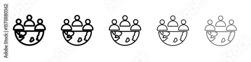 World population icon outline simple illustration isolated
